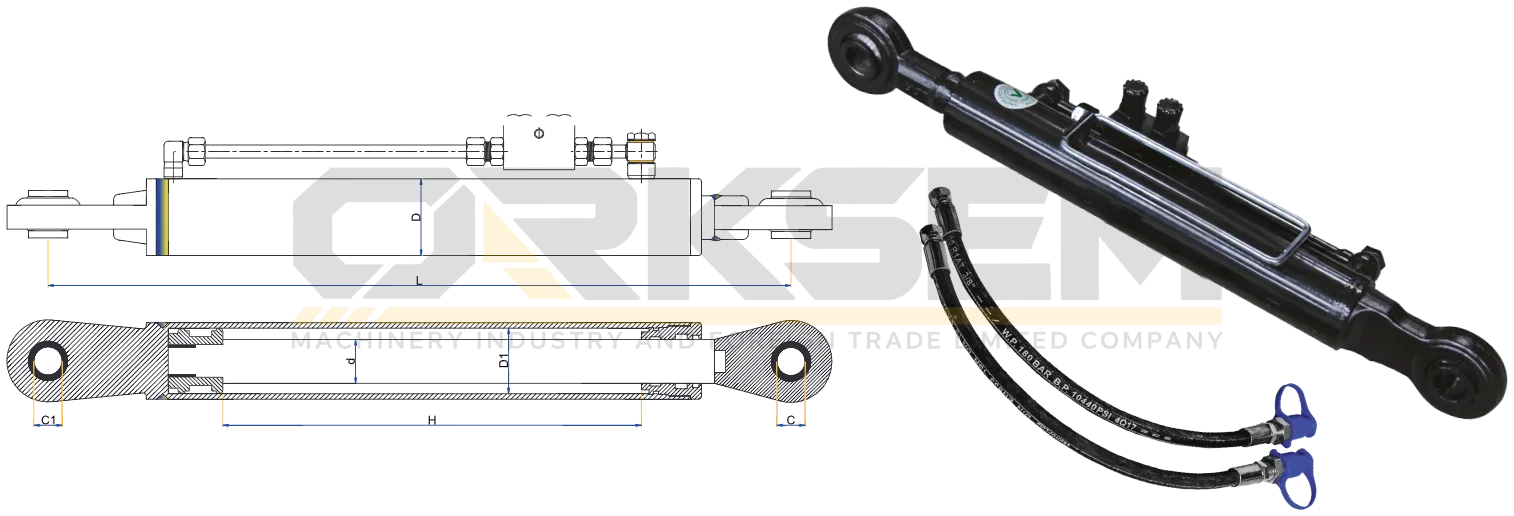 2 t top link cylinders — L series